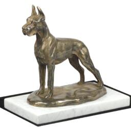 Great Dane, Dog White Marble Base Statue, Limited Edition, Artdog. Made Of Cold Cast Bronze. Perfect Gift. Limited Edition - thumbnail 3