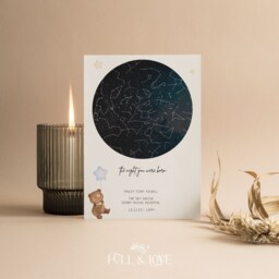 Personalised The Night You Were Born Star Map Print - New Parent Gift Baby Nursery Grandchild Niece Nephew First Birthday - thumbnail 2