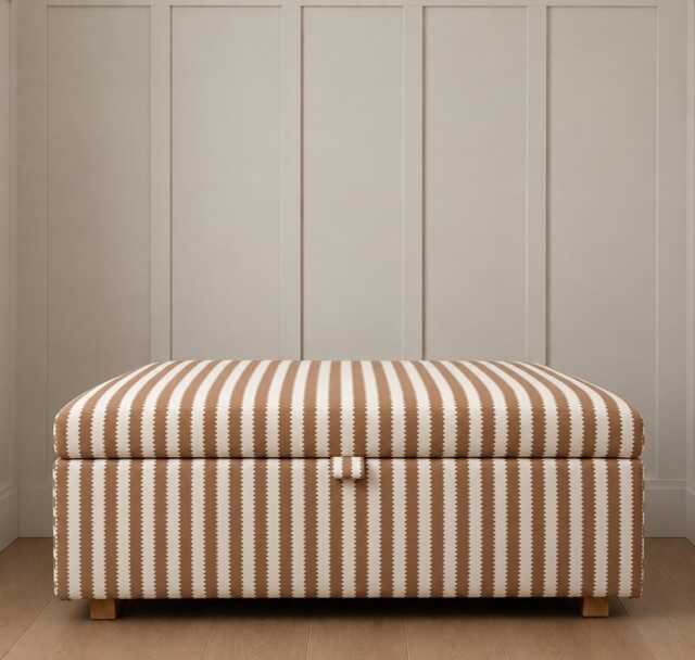 Coffee Table Footstool With Storage in Regency Aperigon Nut/Alabaster - image 1