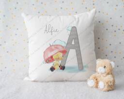Duck Cushion, Pillow, Personalised Duck, Gift, Gift For Child, Child Birthday Cute Cushion, Nursery Rainy - thumbnail 1