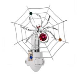 24K Gold Plated Spider On Web Handcrafted Luxury Night Light Decorated Swarovski Crystals Bedroom Bathroom Kids Room Gift Premium Decor - thumbnail 3