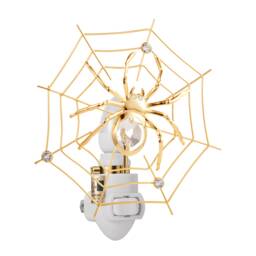 24K Gold Plated Spider On Web Handcrafted Luxury Night Light Decorated Swarovski Crystals Bedroom Bathroom Kids Room Gift Premium Decor