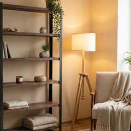 6-Tier Industrial Wood & Metal Shelving Unit Solid Shelves, Angle Steel Frame, Tall Bookcase, Bookshelf, Display Cabinet - thumbnail 3