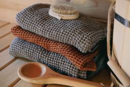 Linen Waffle Bath Towels, Natural Waffle Towels For Sauna, Gym, Organic Towel Hand, Face Set Bath, Super Absorbent Ecofriendly Towels