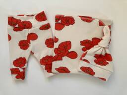 Poppy Organic Swaddle Blanket & Newborn Hat Or Leggings. Take Home Set. Photo Prop Baby Shower Gift