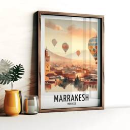 Marrakesh Travel Print - Watercolour Poster Design - Wall Artwork Morocco Gifts Home Decor Art Gift Marrakech Painting Picture - thumbnail 2