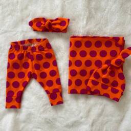 Organic Swaddle Blanket & Newborn Hat Or Headband Set. Leggings. Take Home Photo Prop. Baby Shower Gift - thumbnail 2