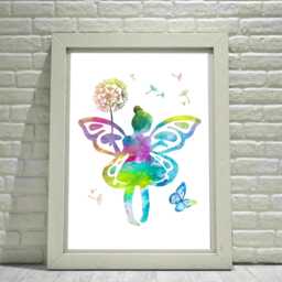 Personalized Watercolor Fairy Prints Girls Nursery Decor, Set Of 3 - thumbnail 2