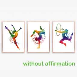 Gymnastics Wall Art Prints Girls Bedroom Decor, Set Of 3 - thumbnail 3