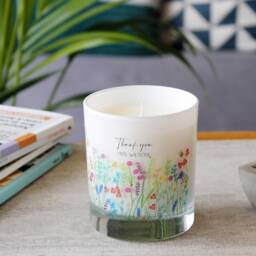 Personalised Teacher Wildflower Scented Candle - Thank You Container Glass Gift Teaching Assistant - thumbnail 3