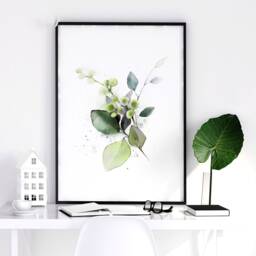 Watercolour Greenery Wall Art Set X 3 Botanical Prints, Decor Living Room Greenery Paintings For Home Decor, Boho Print - thumbnail 2