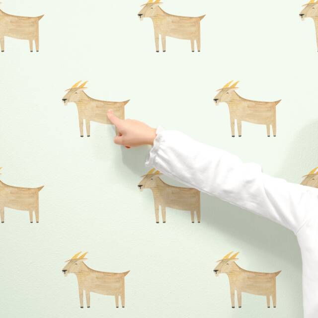 Goats - Fabric Wall Decal Modern Farm Mej - image 1