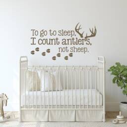 I Count Antlers Not Sheep Wall Decal Boy Nursery Hunting Decor, Kids Quotes P20 - thumbnail 2