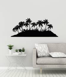 Island Vinyl Wall Decal Palms Tropical Beach Theme Style Coastal Decor Room Stickers Mural - #3112Di - thumbnail 1