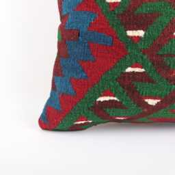 Vintage Turkish Kilim Pillow Cover Bohemian Woven Cushion - 20x20'' - thumbnail 2