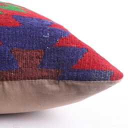 Vintage Turkish Kilim Pillow Cover Bohemian Woven Cushion - 20x20'' - thumbnail 4