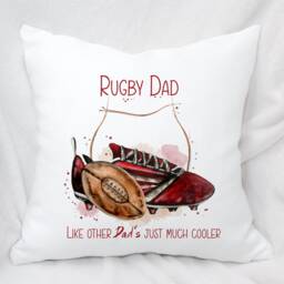 Personalised Rugby Dad Cushion, 4 Colour Options , Ideal Birthday Gift Or Fathers Day Present - thumbnail 3