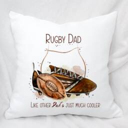 Personalised Rugby Dad Cushion, 4 Colour Options , Ideal Birthday Gift Or Fathers Day Present - thumbnail 2