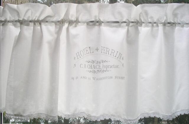 Curtain, Window Curtain, Country House Shabby Chic Hotel Perrin, Bistro Kitchen, Living Room, Kitchen Curtain - image 1