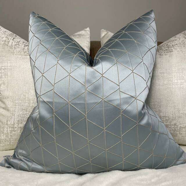 Decorative Pillow , Cushion Cover, Blue Iliv Fabric Mistral Geometric Design - Double Sided Limited Stock Made in UK - image 1