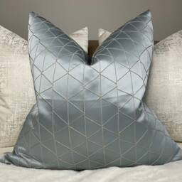 Decorative Pillow , Cushion Cover, Blue Iliv Fabric Mistral Geometric Design - Double Sided Limited Stock Made in UK - thumbnail 1