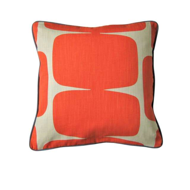 Scion Lohko Cushion Cover Orange & Grey Linen Cotton Blend - image 1