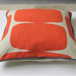 Scion Lohko Cushion Cover Orange & Grey Linen Cotton Blend - thumbnail 2