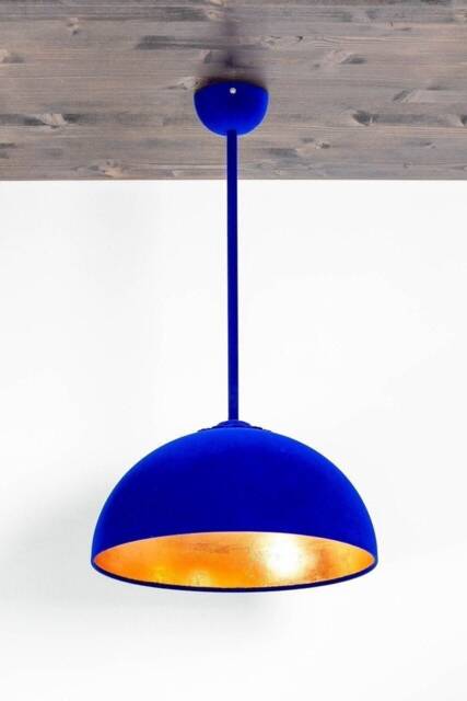 Blue Velvet Pendant Light Chandelier For Living Room, Pendant Restaurant Hanging Lamp - image 1