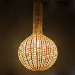 Lollipop Rattan Pendant Light - Creative Decor Lighting - thumbnail 3