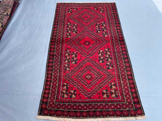 2x5 Vintage Afghan Tribal Rug - Hand-Knotted Bohemian Red Nomad Carpet Handmade Oushak Style Turkish Caravan Wool Gift - image 1