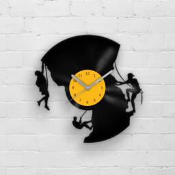 Climbing Men Vinyl Record Wall Clock Birthday Gift For Him Christmas Present Idea Man Cave Lover Illustration Travellers - thumbnail 3