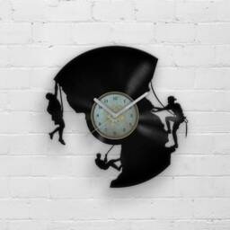 Climbing Men Vinyl Record Wall Clock Birthday Gift For Him Christmas Present Idea Man Cave Lover Illustration Travellers - thumbnail 2