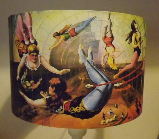 Circus Acrobats Lampshade Vintage Victorian Style - image 1