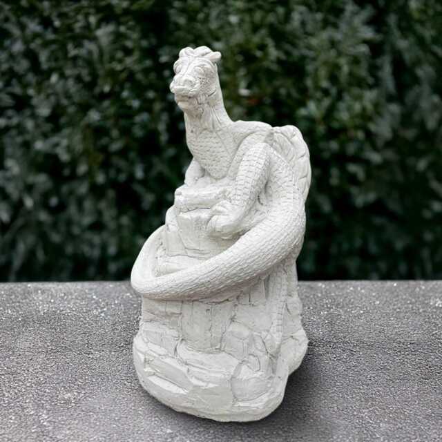 Concrete Dragon Sculpture Outdoor Statue Cement Animal Figurine Stone Wildlife Decoration Handmade Lover Gift Front Door Art - image 1