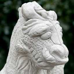 Concrete Dragon Sculpture Outdoor Statue Cement Animal Figurine Stone Wildlife Decoration Handmade Lover Gift Front Door Art - thumbnail 3
