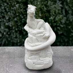 Concrete Dragon Sculpture Outdoor Statue Cement Animal Figurine Stone Wildlife Decoration Handmade Lover Gift Front Door Art - thumbnail 2