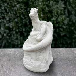 Concrete Dragon Sculpture Outdoor Statue Cement Animal Figurine Stone Wildlife Decoration Handmade Lover Gift Front Door Art - thumbnail 1