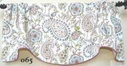 Paisley Dance Spring-Window Valance Lined Corded Rod Pocket Scalloped Linen Blend - thumbnail 1
