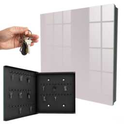 Ash Gray Wall Mounted Key Cabinet, Pink Box For Home, Minimalist Backgrounds & Patterns, Lovers Of Modern Interiors - thumbnail 1