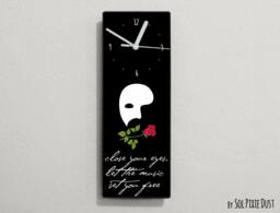 Phantom Of The Opera Quotes - Close Your Eyes , Let Music Set You Free Wall Clock - thumbnail 1