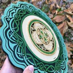 Celtic Ring Of Prosperity - Cast Paper Kevin Dyer Blessing Scottish Irish Welsh Norse Good Luck Dimensional Aesthetic Wall Hanging Decor - thumbnail 3