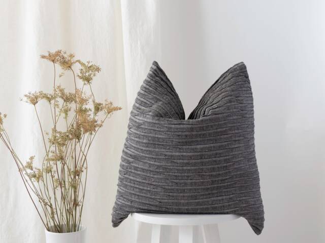 Decorative Black Linen Pillowcase, Neutral Stylish Farmhouse Throw Pillow, Accent Living Room Pillow Cover - image 1