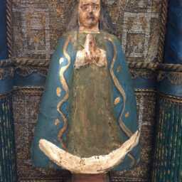 Vintage 3D Virgin Of Guadelupe Assemblage Mixes Media Retablo Alter Shrine - thumbnail 3