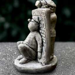 Concrete Man Sculpture Humor Figurine Stone Statue Cement Person Ornament Front Door Decoration Handmade Lover Gift Yard Art - thumbnail 4