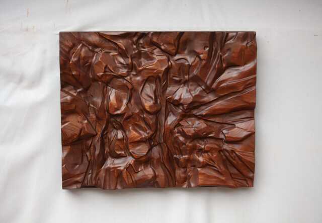 "Wooden Sculpture, Us Delivery Duty Paid, Wood Wall Art, Home Decor, Bas-Relief Wood Carving ""Creasy Matter" - image 1