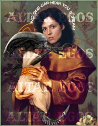 Ellen Ripley Funny Prayer Candle, Alien Prayer Religious Sigourney Weaver - thumbnail 2