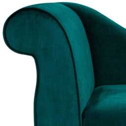 Teal Shadow Velvet Chaise Longue - Ombra Luxury Mini Accent Chair British Made To Order - thumbnail 3