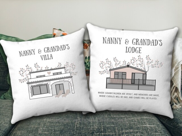 Caravan Cushion, Personalised Grandparent Gifts, Personalised Caravan Accessories, Lodge Sign, Cabin Gift For Parents, Christmas - image 1