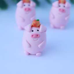 Polymer Clay Pig Ornament, Handmade Desk Buddy, Animal Lover, Birthday Gift - thumbnail 3