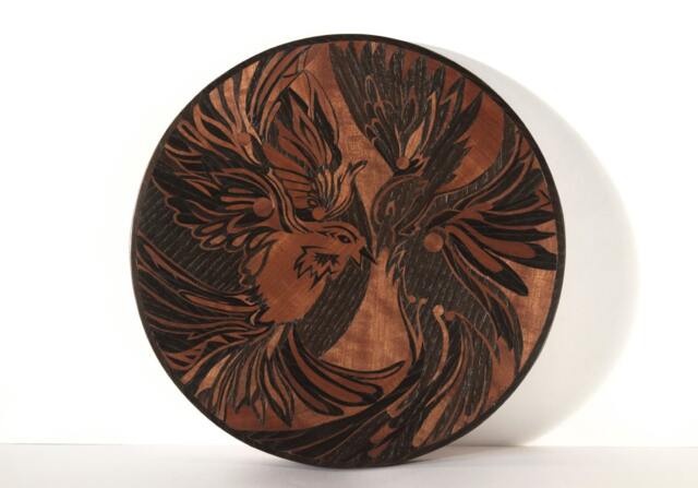 Yin Yang Birds Home Decor Wood Wall Hanging - image 1